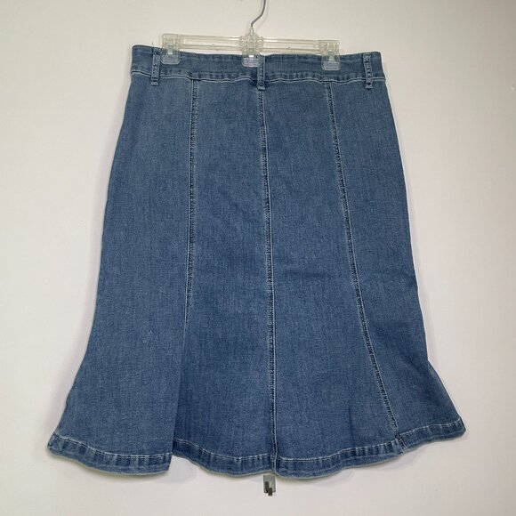 NWT Women's Size 12 NY & Co. High Waist Midi Jean Skirt w/ Button Front - Picture 7 of 8